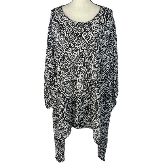 Maggie Barnes for Catherines 3X-Large Shark-Bite Top Dolman Sleeves Scoop Neck - Picture 1 of 9